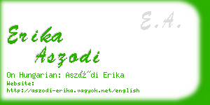 erika aszodi business card